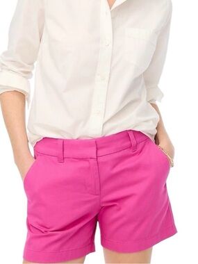 J.Crew New 5" Classic Chino Short In Hot Pink NWT size 4